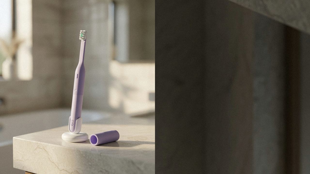 Quip Ultra Lite Sonic beside Oral-B iO Series 7 on the same bathroom counter